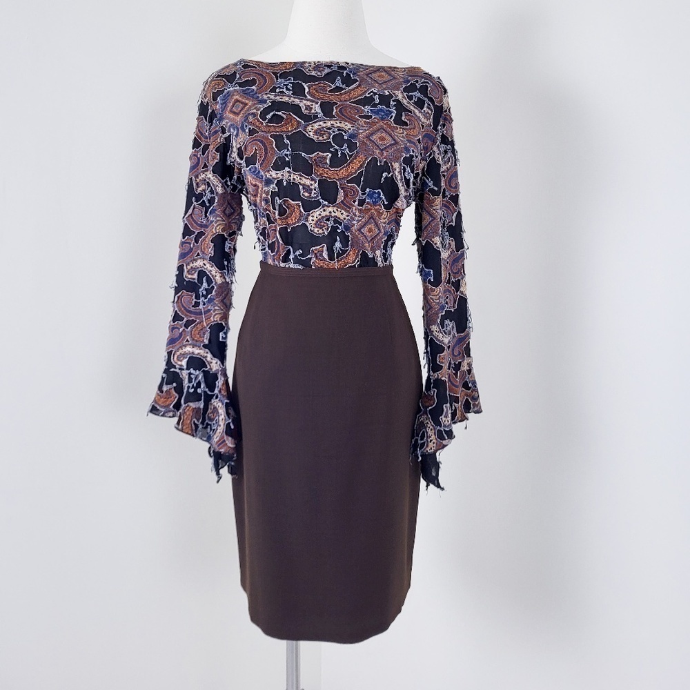 (Free with Purchase) Vintage Wool Pencil Skirt Lined Short Thigh Length - Picture 3 of 12